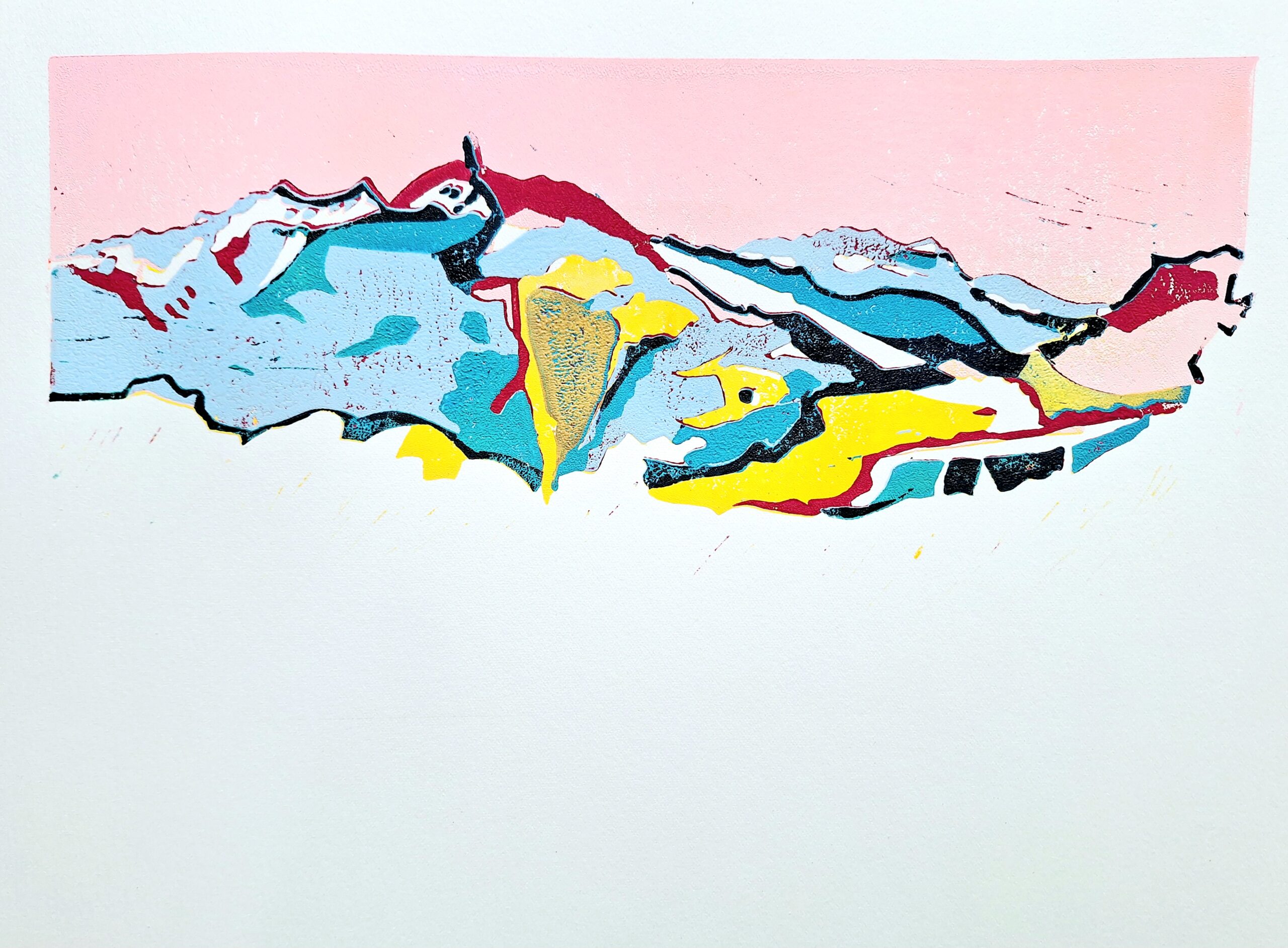 Aufwind, 35 x 25 cm, 2024, Linocut